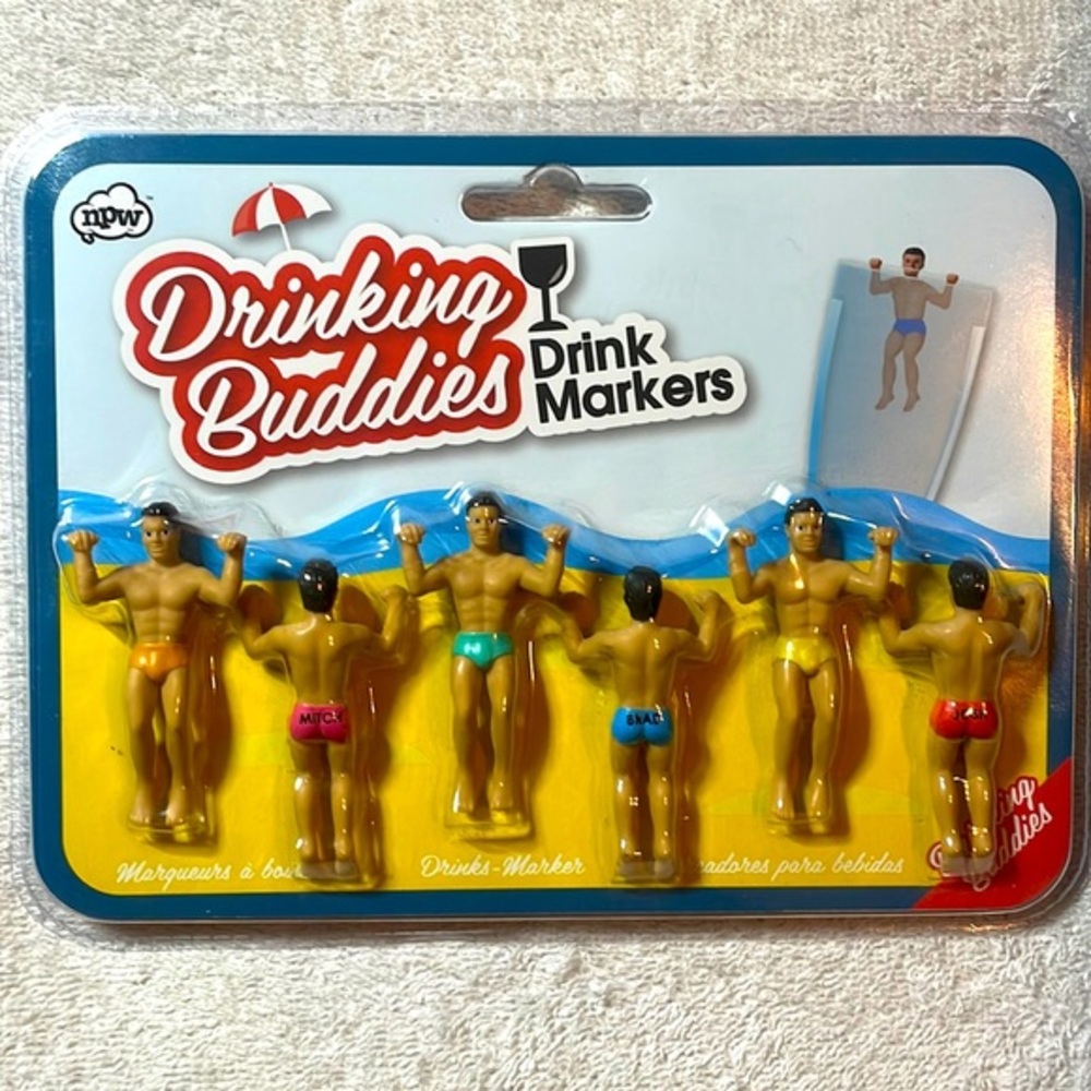 Drink Buddies -6 cute Drink Markers Adult Birthday, Bachelorette, LGBT, Pride